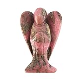 Lovionus89 NatÃ¼rlich Rhodonit WÃ¤chter Engel Statue, 5 cm Handgeschnitzt Stein Heilung Kristall Tasche Figuren Dekoration